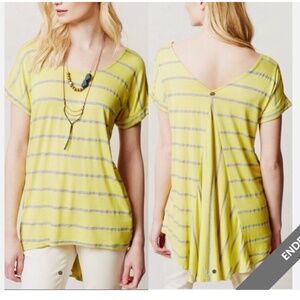 Anthropologie Pure + Good Yellow Striped Tunic